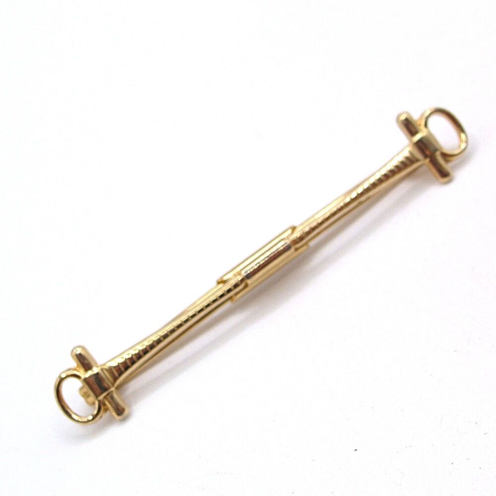 Vtg Gold Tone Collar Bar Clip Slide-On Shirt Stay Men's Formal Wear Wedding Bar